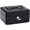 Caisse à monnaie en acier 5 compartiments 15 cm noir Rapesco