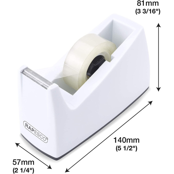 Dévidoir ruban adhésif + 4 rouleaux Rapesco couleur blanc