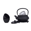 Service à thé en fonte noire coffret 1 théière et 2 tasses Laguiole