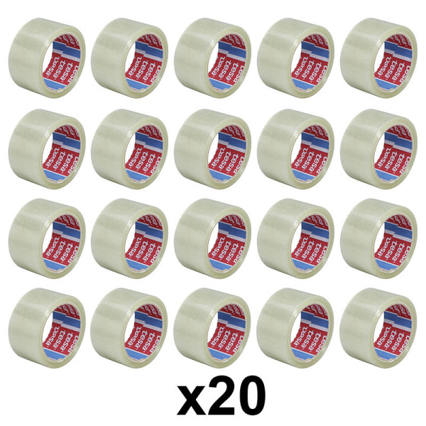 Lot de 20 rubans emballage adhésif transparent Tesa 66m x 50mm