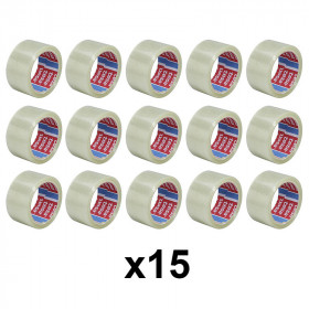 Lot de 15 rubans emballage adhésif transparent Tesa 66m x 50mm