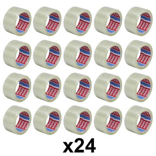 Lot de 24 rubans emballage adhésif transparent Tesa 66m x 50mm