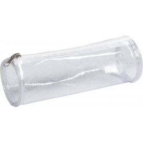 Trousse ronde 22 x 7 cm transparente à paillettes Clairefontaine