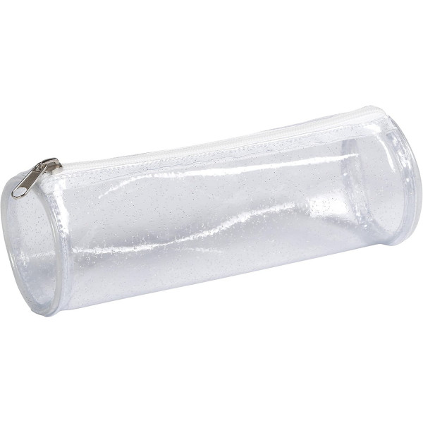 Trousse ronde 22 x 7 cm transparente à paillettes Clairefontaine