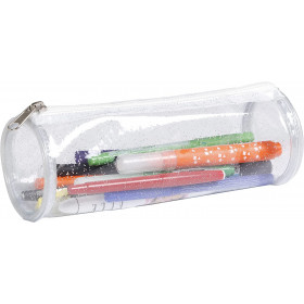 Trousse ronde 22 x 7 cm transparente à paillettes Clairefontaine