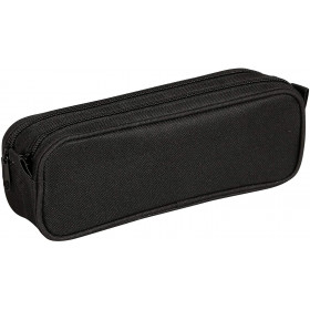 Trousse rectangulaire 2 compartiments 23 x 7 x 10 cm noir Clairefontaine