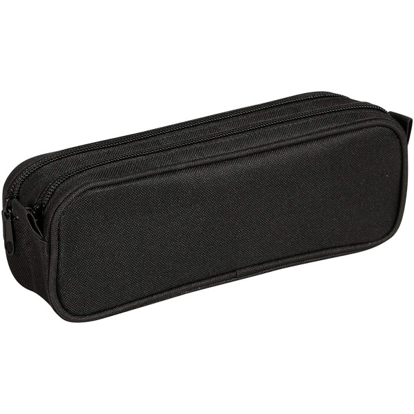 Trousse rectangulaire 2 compartiments 23 x 7 x 10 cm noir Clairefontaine