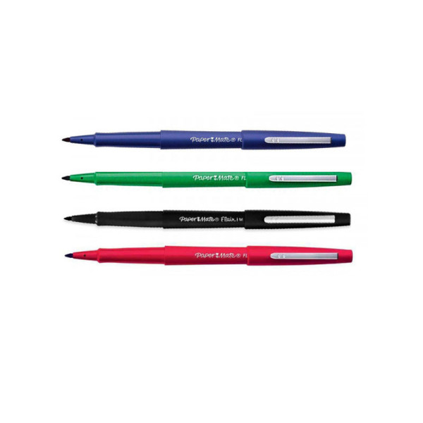 Lot de 4 feutres pointe en nylon PaperMate Flair pointe moyenne assortiment
