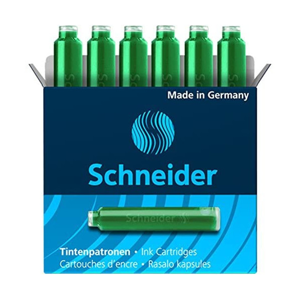 Boîte de 6 cartouches d'encre Schneider vert