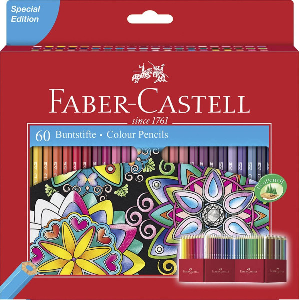 Pochette de 60 crayons de couleur Château accordéon Faber-Castell