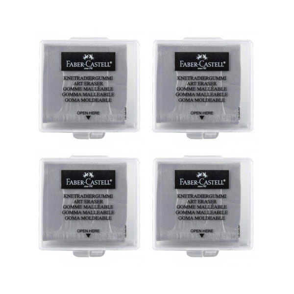 Lot de 4 gommes mie de pain - gris - Faber-Castell