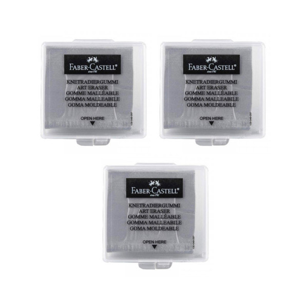 Lot de 3 gommes mie de pain - gris - Faber-Castell