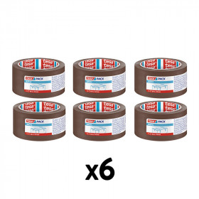 Lot de 6 rubans emballage adhésif Tesa 66m x 50mm havane