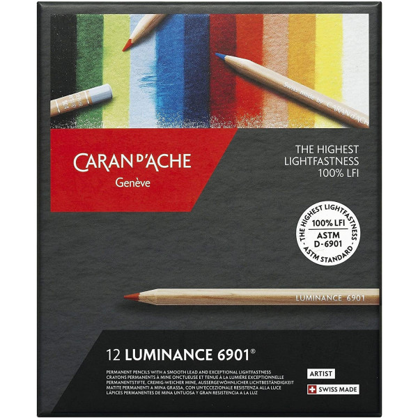 Boîte de 12 crayons de couleur Luminance 6901 Caran d'Ache