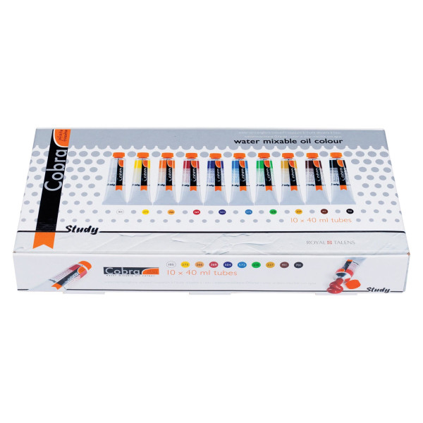 Coffret de 10 peintures à l'huile Cobra Study tube de 40 ml