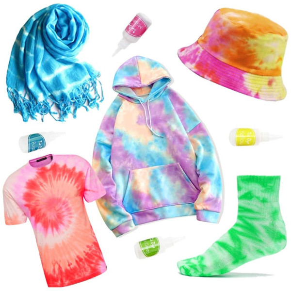 Kit Tie Dye de teinture textile et vêtement Qbix