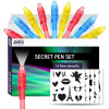Kit 9 stylos secret avec encre invisible + 5 pochoirs Qbix