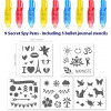 Kit 9 stylos secret avec encre invisible + 5 pochoirs Qbix