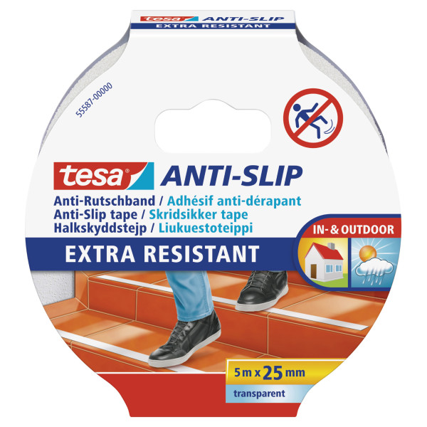 Adhésif de sol antidérapant Tesa escaliers et marches transparent 5m x 25mm