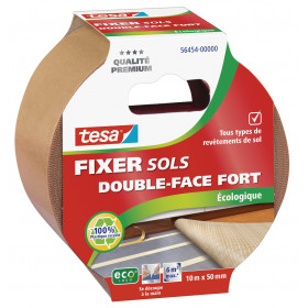 Rouleau ruban adhésif double face fort spécial sols Tesa 10m x 50mm