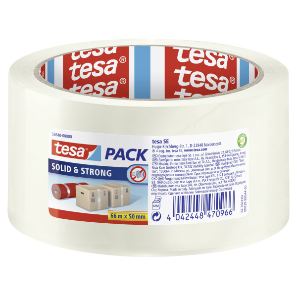 Rouleau adhésif emballage transparent 66m x 50mm Tesa Solid & Strong