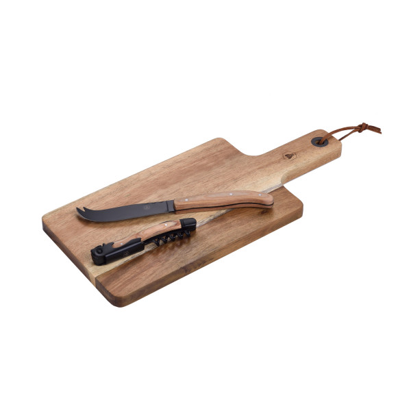 Service vin et fromage Laguiole en bois