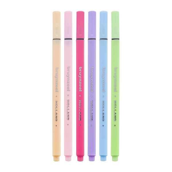 Etui de 6 feutres de couleur pastel Bruynzeel assortiment