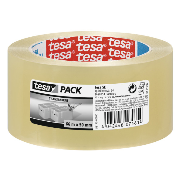 Rouleau adhésif emballage transparent 66m x 50mm Tesa Pack