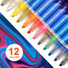 Etui de 12 marqueurs de peinture acrylique pointe fine Qbix