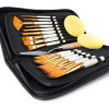 Pochette de pinceaux, spatules et éponges pour la peinture artistique Qbix