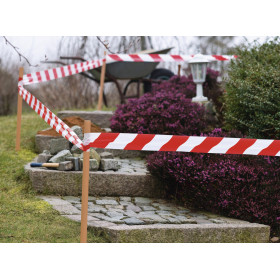 Rouleau rubalise marquage de zones Tesa rayures rouge blanc