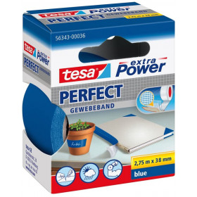 Ruban adhésif toilé réparation fixation Tesa Power Effect 2,75m x 38mm bleu