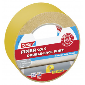 Rouleau ruban adhésif double face extra-fort spécial sols lisses Tesa 25m x 50mm
