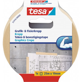 Ruban adhésif de fixation Krepp Tesa 25m x 19mm