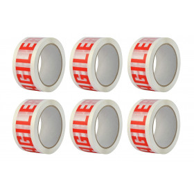 Lot de 6 rubans Adhésif "Fragile" 66Mx50Mm Tesa