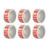 Lot de 6 rubans Adhésif "Fragile" 66Mx50Mm Tesa