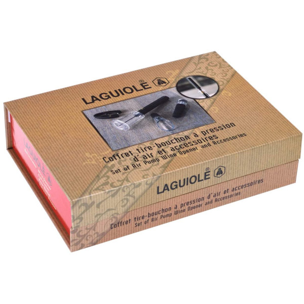Coffret tire-bouchon à pression d'air et accessoires Laguiole