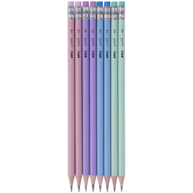 Lot de 8 crayons graphite HB Apli couleurs pastel