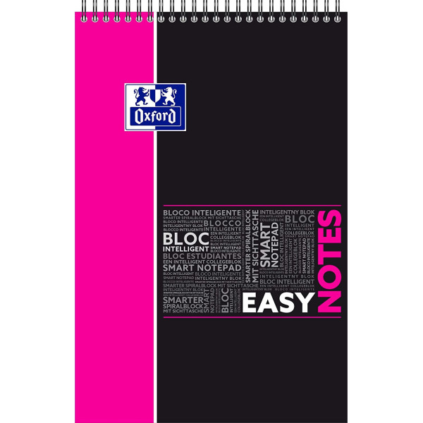 Bloc notes à spirales Oxford EasyNotes A4+ 160 pages grands carreaux