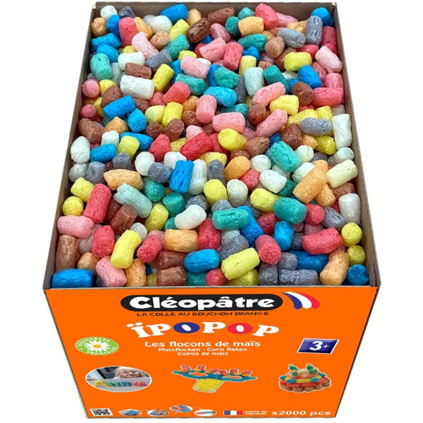 Boîte de flocons de maïs Ipopop Cléopâtre 2000 pièces assortiment
