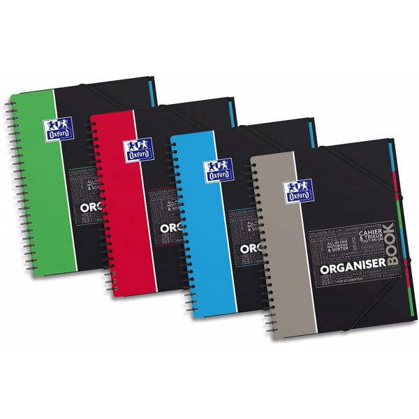 Cahier - A4 (21x29,7cm) - Grands carreaux - 160 pages - couverture en polypro - à spirale - Oxford