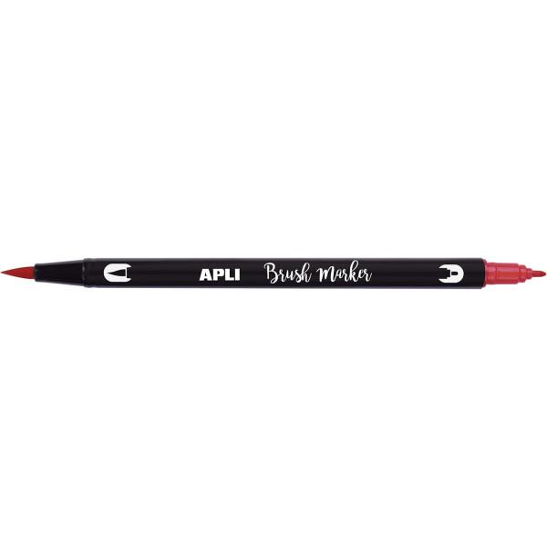 Feutres - Double pointe pinceau et ronde - 12 couleurs - Brush marker - Apli