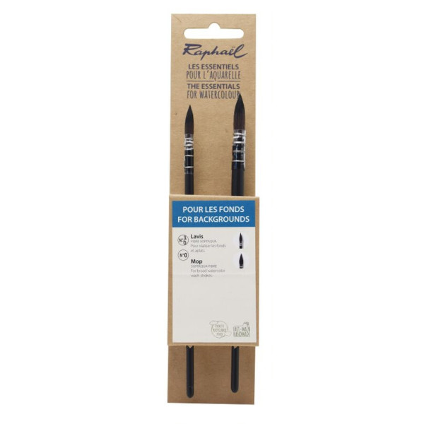 2 pinceaux aquarelle Raphaël Les Essentiels pour les fonds lavis et mop