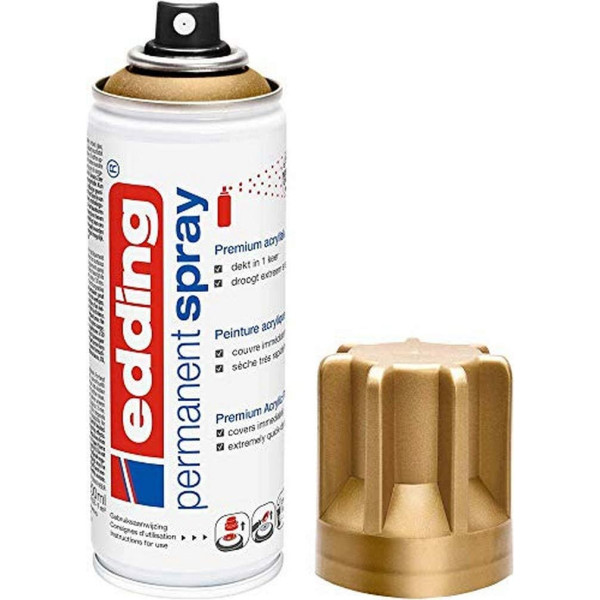 Bombe de peinture acrylique permanent Edding 5200 or mat