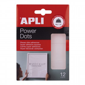 Adhésif double face rectangle Apli Power Dots 12 unités