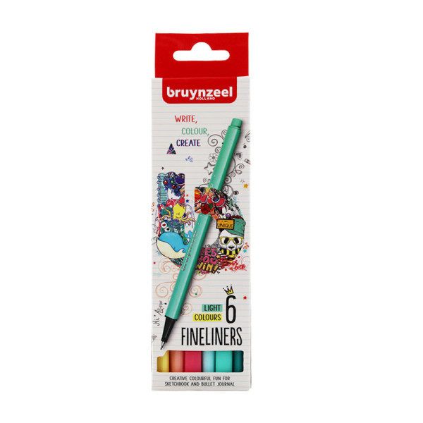 Etui de 6 feutres de couleur Bruynzeel couleurs pastels