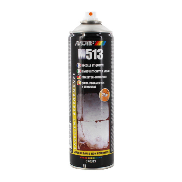 Bombe aérosol décolle étiquette nettoyant citron Motip M513 500ml