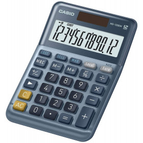 Calculatrice de bureau Casio MS-120EM batterie solaire bleu