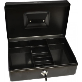 Caisse à monnaie en acier 5 compartiments 25 cm noir Rapesco