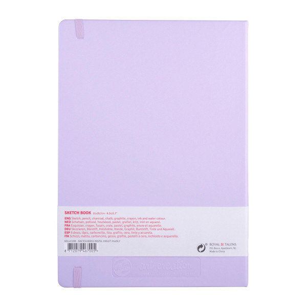 Carnet à croquis / Sketch Book - format A4 (21x29,7cm) - 80 feuilles - 140g - violet - Royal Talens
